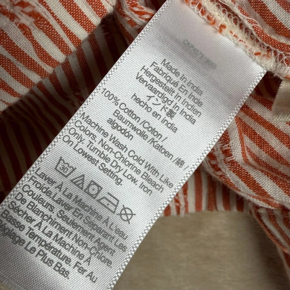 Madewell Rust/Cream Stripe‎ Crop Top XS Cottagecore Boho Weekend Summer Preppy